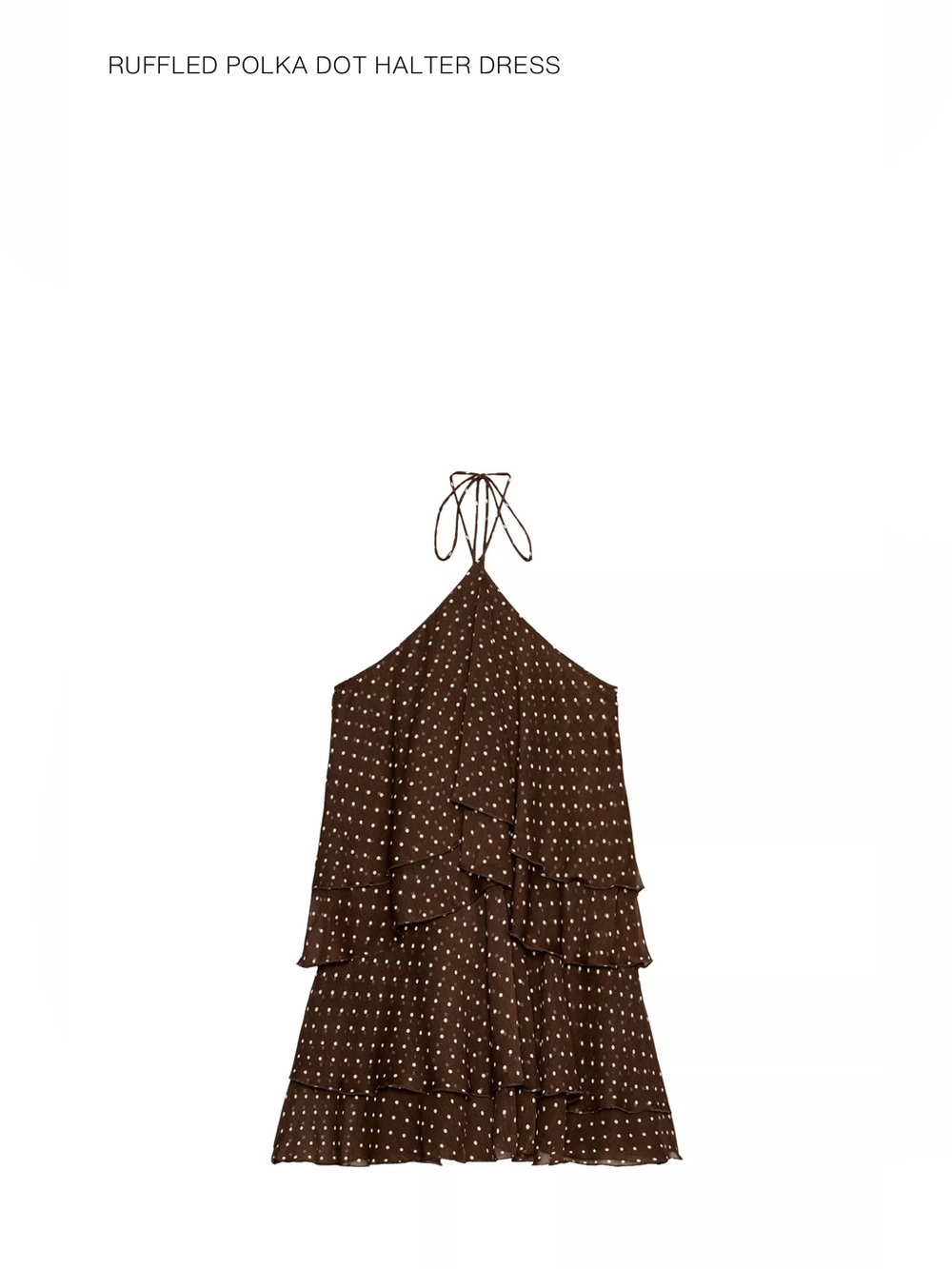 Zara Ruffled Polka Dot Halter Mini Dress